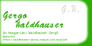 gergo waldhauser business card